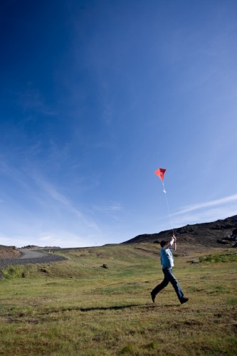 Rúnar með flugdreka