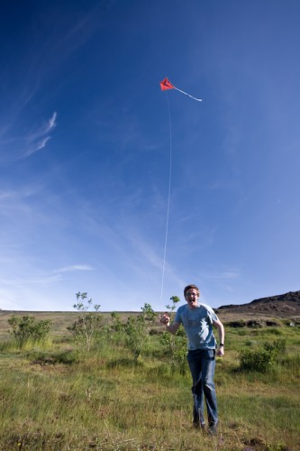 Rúnar með flugdreka